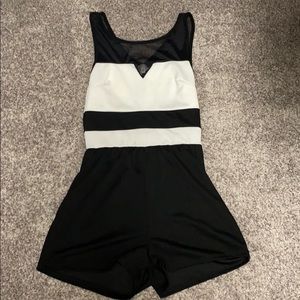 black and white romper